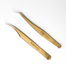 Ultra Precision Anti Static Golden Tweezers for Professional Eyelash Extensions Stainless Steel Makeup Tweezer 2024 - buy cheap