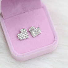 Classical Design Elegant Anti-allergy CZ Love Heart Stud Earrings Fashion Ear Accessories Jewelry 2024 - buy cheap