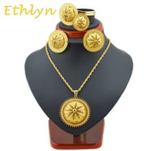 Ethlyn new big  Ethiopian wedding jewelry sets  Gold Color Habesha Jewelry  Five PCS sets for Ethiopian traditional FestivalS22 2024 - buy cheap