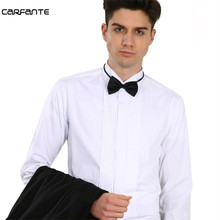 Мужская французская рубашка с длинным рукавом, мужские формальные смокинги, Мужская Свадебная рубашка для мужчин 2024 - купить недорого