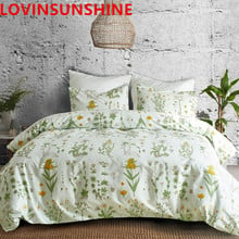 LOVINSUNSHINE-Juego de cama de satén con estampado Floral, juego de funda nórdica de lujo, Sábana plana lisa de lujo, ropa de cama con estampado de flores de los 70 2024 - compra barato