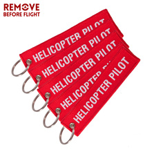 Etiqueta para llave de coche, llavero con bordado de helicóptero, llave piloto, cadena para regalos de aviación, etiqueta rótulo de equipaje, moda, 100 Uds. 2024 - compra barato