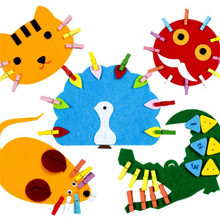 Teaching Kindergarten Manual Diy Weave Cloth + Wood Clip Early Education Toys Children Montessori Kindergarten Math Teaching Toy 2024 - buy cheap