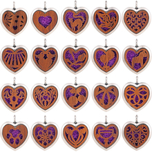 Colgante de medallón de madera con forma de corazón, amuletos de cierre magnético, difusor de aceite esencial, relicario, suministros para collar DIY 2024 - compra barato
