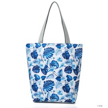Miyahouse Canvas Shoulder Bag Women Handbag Leaves Printed Tote Handbag Summer Beach Bag Lady Shopping Bag 2024 - buy cheap
