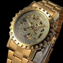 Relógios homens 2016 Top marca de luxo de ouro Vento Mão mecânica cinta de aço masculino relógio de pulso reloj hombre relogio masculino 2024 - compre barato