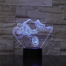 Lámpara LED de pared moderna para motocicleta, luz de noche con ilusión óptica 3D, estilo Freestyle, Dirt Bike 2024 - compra barato