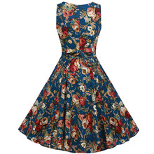 New Audrey Hepburn estilo Vestidos O pescoço festa Casual do Vintage Robe Rockabilly 50 s Vestidos com grande balanço Retro vestido 2024 - compre barato