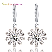 Yunkingdom new CZ Crystal bridal wedding earrings for women white zirconia drop earrings earings women jewelry 2024 - buy cheap