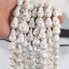 Luxury White Real Freshwater Pearl Beads 1 Strand 15-25MM Big Baroque Pearl Loose Pearl Beads Strands for Women Necklace LPS0004 2024 - buy cheap