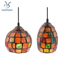 Luminária pendente de teto colorida, lustre retrô com lâmpadas, 2 peças