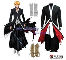 Anime Bleach Ichigo Kurosaki Men's Bankai Cosplay Costume For Men Clothing Halloween 2024 - buy cheap