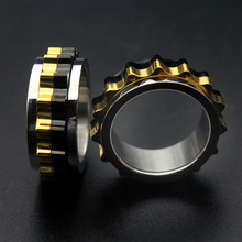 Мужское кольцо с зубчатой передачей, черное/Золотое кольцо из нержавеющей стали в стиле панк для вечеринок, Прямая поставка 2024 - купить недорого