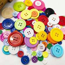 50pcs 9/11/15/20/25/30mm Mix Color Overcoat Plastic Button 4 holes Craft Sewing PH182 2024 - buy cheap