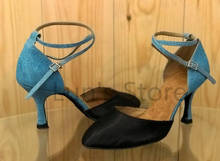 Новинка, женские черные атласные танцевальные туфли для сальсы, танго, Бачата, танцевальные туфли, все размеры 2024 - купить недорого