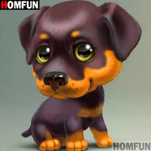 HOMFUN-pintura de diamante 5D DIY "perro animal de dibujos animados", bordado de diamantes de imitación cuadrados o redondos, estilo punto de cruz 3D, decoración del hogar, A19411 2024 - compra barato