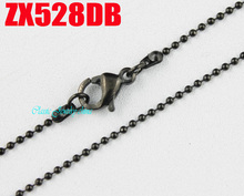black color 1.2mm ball chain with lobster clasp stainless steel necklace beads chains fashion jewelry 20pcs ZX528DB 2024 - buy cheap