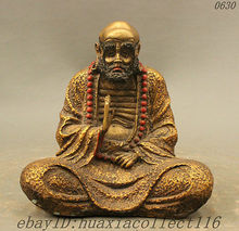 Pintura china de bronce y cobre de 8 pulgadas, estatua de Buda Arhat Damo Bodhidharma 2024 - compra barato