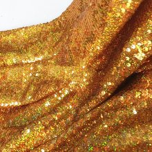 GLace 1Y/lot 5mm Sparkly Gold  Glitter Fabric Paillette Sequin Fabric for Clothes Stage Party Wedding Home Decor TX1073 2024 - buy cheap