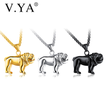 V.YA Lovely Hapi Dog Pendant For Men Punk Animals Necklace And Stainless Steel Dog Shape Long Chains For Men Birthday Gifts 2024 - buy cheap