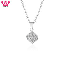 Cute Clean Crystal Love Cube Pendant Necklaces Silver Color Chokers Link Necklaces Fashion Women Romantic Jewelry Gifts 2024 - buy cheap