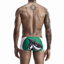 Shorts de natação masculino, estampa de tubarão sexy, moda praia, roupa de banho para homens 2024 - compre barato