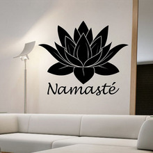 Namaste Yoga Buddha Wall Sticker Lotus Flower Wall Decal Home Decor Living Room Bedroom Decoration Art Murals Wallpaper 2024 - buy cheap