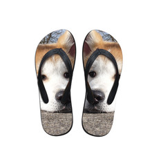 New Flip Flops 2021 Fashion Casual Summer Beach For Woman Slippers Sandals Flats Shoes Interesting Akita Dog Creative print 2024 - buy cheap