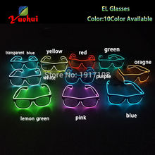 10 COLOR Trendy EL Glasses EL Wire Fashion Neon LED  Light Up Sun Glasses For Party Decoration with DC-3V Steady On Inverter 2024 - buy cheap