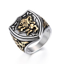 Мужское кольцо BONISKISS, Крутое готическое кольцо в форме льва из нержавеющей стали с Королевской короной, винтажное Ювелирное Украшение, кольцо Bijoux 2024 - купить недорого