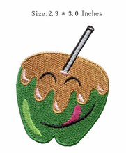 Smile eggplant  2.3"wide embroidery patch  for growing up/seed/smiling face 2024 - buy cheap