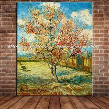 Vincent Van Gogh-pintura al óleo sobre lienzo para decoración del hogar, arte de pared pintado a mano en flor, reminiscencia del Mauve, color rosa 2024 - compra barato