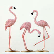 Lançamento decorativo nórdico rosa flamingo rosa decoração de casa sala de estar quarto animal artesanato joias de mesa presente de casamento 2024 - compre barato