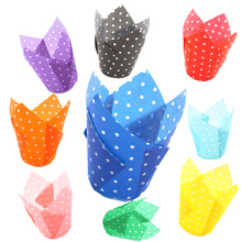 50Pcs Tulip Muffin Wraps Dots Paper Cupcake Liner Cases Baking Tools Cup Cake Liner Wedding Party Patty Decoration Supplies 2024 - buy cheap