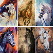 5D Diy Diamond Painting Colored Horse Full Square Embroidery  Animals Cross Stitch Rhinestones Diamond Mosaic Needlework 2024 - buy cheap