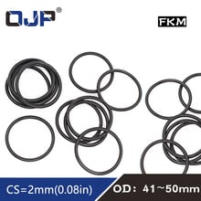 5PCS/lot Fluorine rubber Ring Black FKM O ring Seal OD41/42/43/44/45/46/47/48/50*2mm Rubber O-Ring Seal Oil Ring Fuel Gaskets 2024 - buy cheap