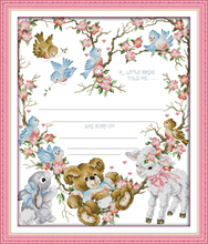 Birth record (3) cross stitch kit 14ct 11ct count print canvas stitching embroidery DIY handmade needlework 2024 - buy cheap