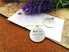 10pcs-stainless steel Charms "bella notte heart " DIY Charms Pendants for necklace/bracelet/keychain DIY jewelry 2024 - buy cheap