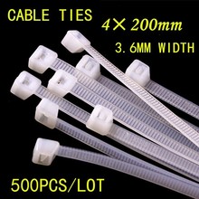 Lote de cables de nailon estándar nacional, 4x500mm, 200mm de ancho, negro/blanco, cierre de plástico, envoltura de Cable, 3,6 unidades 2024 - compra barato
