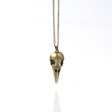 Bronze Silver Color Metal Crow Head Skull Bless Men Necklace Fashion Punk Pendant Necklace Nordic Viking Raven Skull Jewelry 2024 - buy cheap