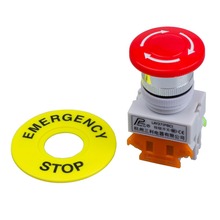 10 pcs 1NO 1NC Self locking Red Mushroom Emergency Stop Push Button Switch 22mm AC 660V 10A with Cap 2024 - buy cheap