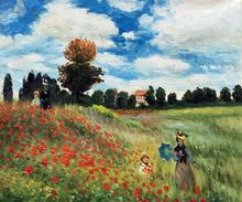 Landscape Oil on Canvas Wall Art Pictures Oil Painting Poppy Field in Argenteuil by Claude Monet Handpainted Impressionism 2024 - buy cheap