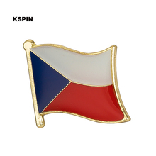 Pin de solapa con bandera de Metal de República Checa, insignias para prendas de vestir, conjunto de Rozet, broche, KS-0087 2024 - compra barato