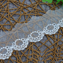 YACKALASI Suave Tulle Lace Bordados de Algodão Tecidos 14 Metros Borboleta Branco DIY Acessórios de Vestuário 2.5 centímetros 2024 - compre barato