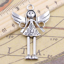 10pcs Charms praying angel Girl 59x40mm Antique Silver Color DIY Retro Jewelry Accessories Zinc Alloy Antique Bronze Making 2024 - buy cheap