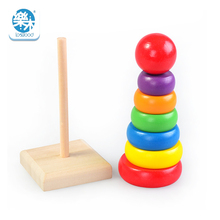 Kids Wooden Toys Stacking Rainbow Towe Stapeling Blocks Early Learning Educational Toys For Children Rainbow Stack Up Wood Toy 2024 - buy cheap