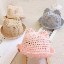 Sombrero con orejas de gato para niños, sombrilla con protección solar, para primavera y otoño, novedad de 2019 2024 - compra barato