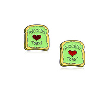 Авокадо тост красное сердце бутерброд кусок хлеба металлическая брошь с эмалью креативная Новинка значок булавка милый тренд изысканные ювелирные изделия 2024 - купить недорого