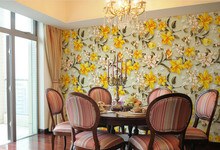 Papel tapiz floral personalizado, flor de jardín de estilo europeo, mural retro 3D para sala de estar, dormitorio, fondo impermeable 2024 - compra barato