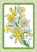 Elegante conjunto de punto de cruz Narciso aida 14ct 11ct lienzo estampado con cuentas bordado DIY hecho a mano costura 2024 - compra barato